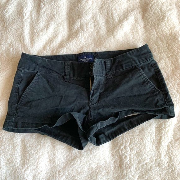 American Eagle Black Shortie Stretch Shorts | 4 - Picture 1 of 4